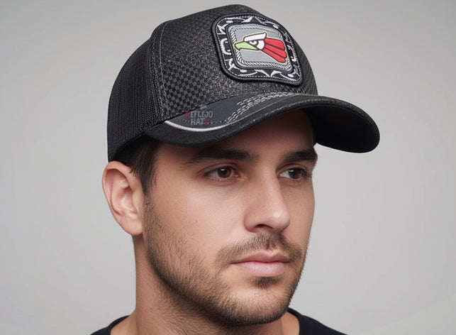 Eagle Mexican Flag Trucker Hat – Black/Silver