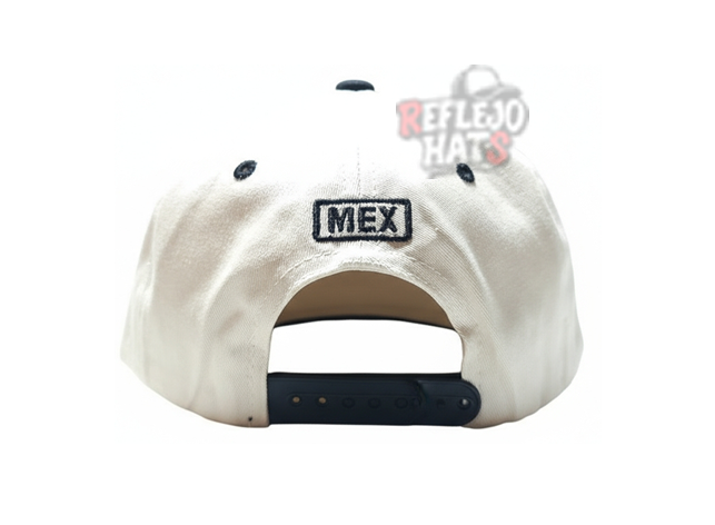 Mexican Eagle Flag Snapback Hat – Cream/Black