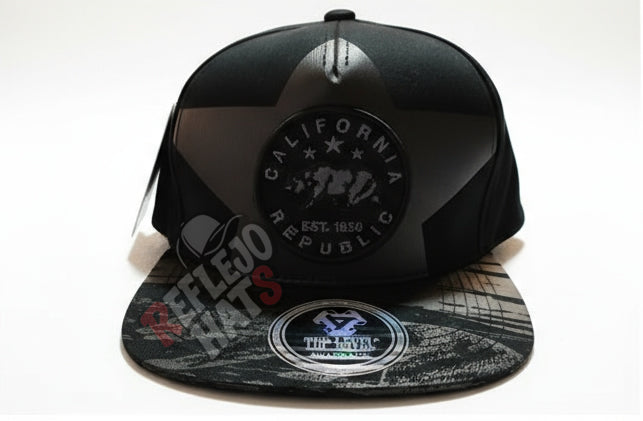 California Republic Blackout Snapback Hat