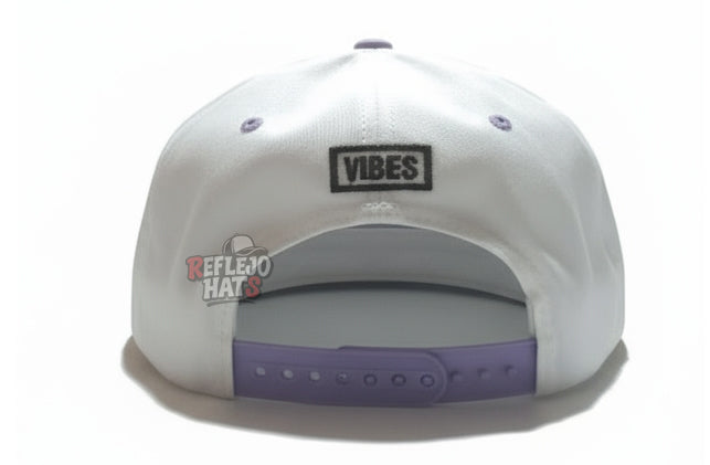 Floral Shaka Snapback Hat – White/Lavender