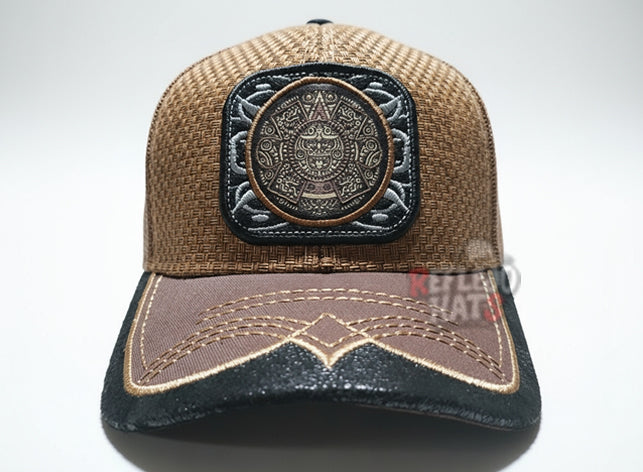 Aztec Calendar Trucker Hat – Brown/Black