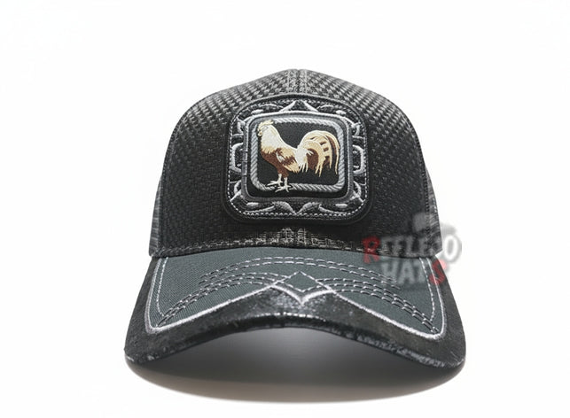 Rooster Patch Trucker Hat – Black/Silver