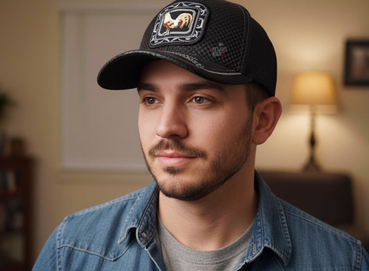 Rooster Patch Trucker Hat – Black/Silver