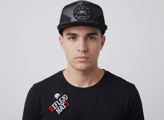 California Republic Blackout Snapback Hat